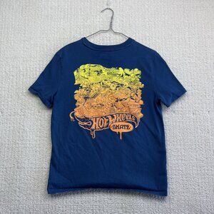 Boys GAP Kids X Hot Wheels Shirt Size XXL Doodle Graphic Tee Skate Racing Blue